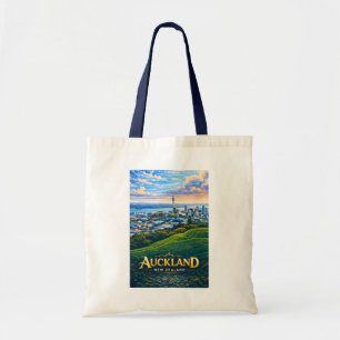 Tote Bag Illustration de la skyline d'Auckland Nouvelle-Zél