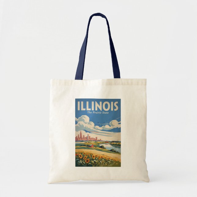 Tote Bag Illustration de la skyline de Chicago dans l'Illin (Devant)