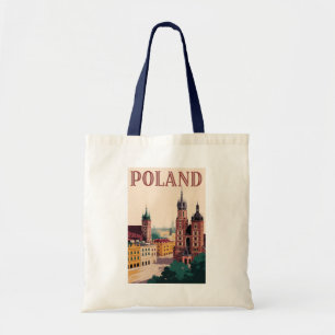 Tote Bag Illustration de la skyline de Pologne Art de voyag