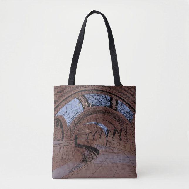 Tote Bag Illustration de la station de métro NY (Devant)