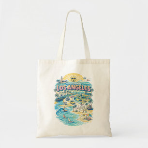 Tote Bag Illustration de la vie de plage à Los Angeles Cali