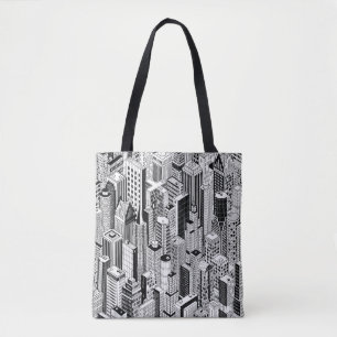 Tote Bag Illustration de la ville Skyscraper, isométrique t