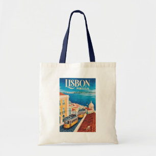 Tote Bag Illustration de la vue aérienne de Lisbonne Portug