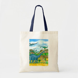 Tote Bag Illustration de l'aquarelle des dinosaures