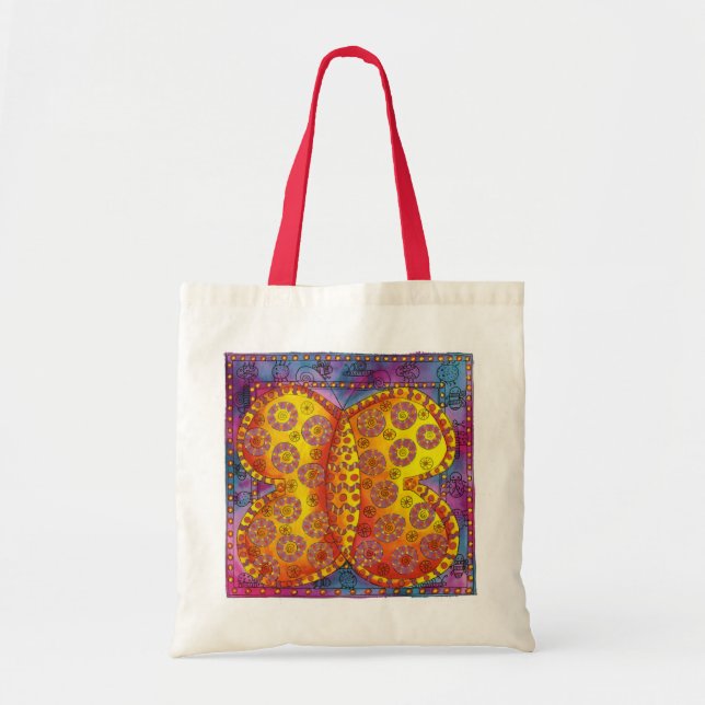 Tote Bag Illustration de l'aquarelle papillon à motifs (Devant)