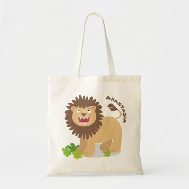 Tote Bag Illustration de l'effervescence de lions heureux (Devant)