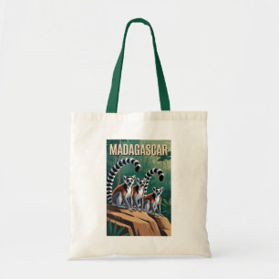Tote Bag Illustration de lémuriens de Madagascar Art de voy