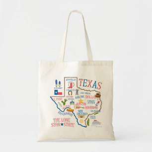 Tote Bag Illustration de l'état du Texas à Fourre-tout