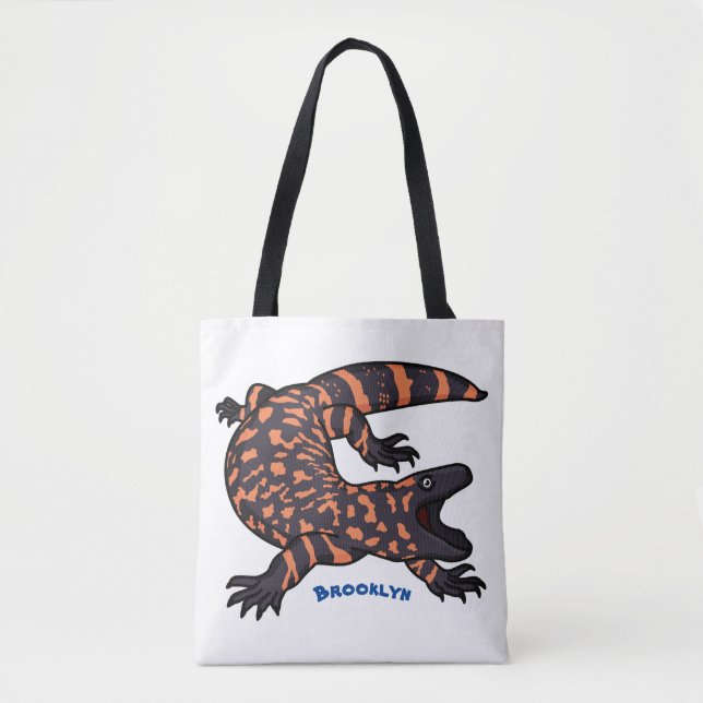 Tote Bag Illustration de lézard géant affamé (Devant)
