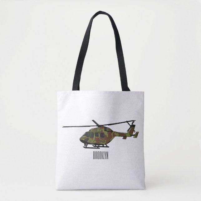 Tote Bag Illustration de l'hélicoptère de l'armée (Devant)