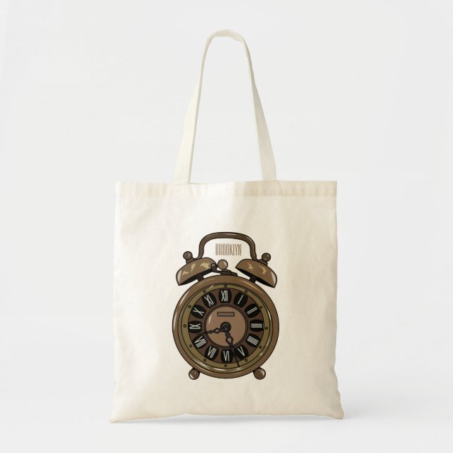 Tote Bag Illustration de l'horloge d'alarme (Devant)