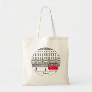 Tote Bag Illustration de Londres England Red Bus Travel