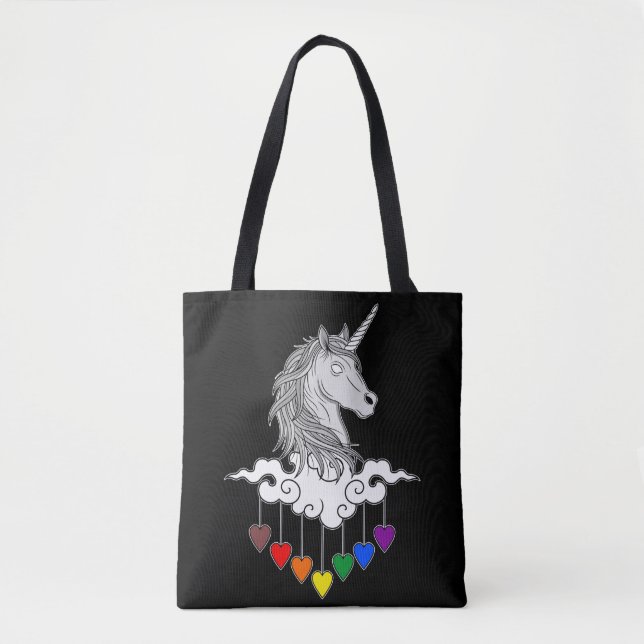 Tote Bag Illustration de l'Unicorne Majestic (Devant)