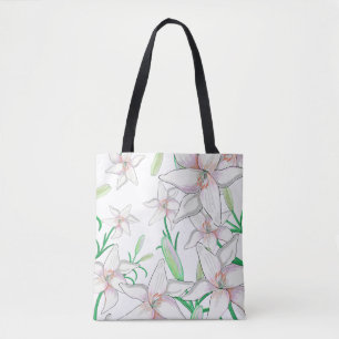 Tote Bag Illustration de lys blancs
