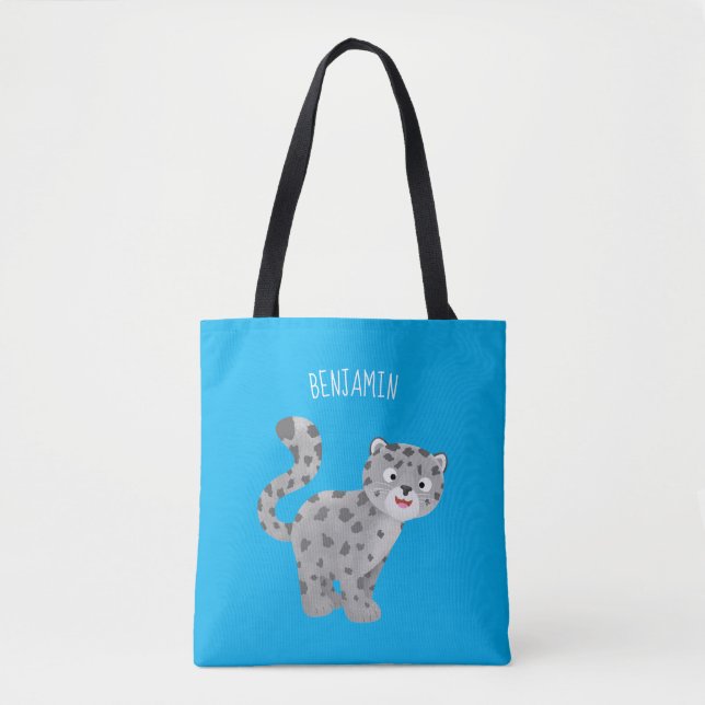 Tote Bag Illustration de mignon léopard des neiges (Devant)
