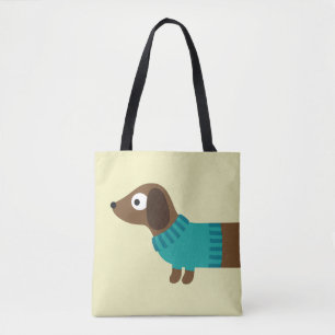 Tote Bag Illustration de mignonne long Dachshund