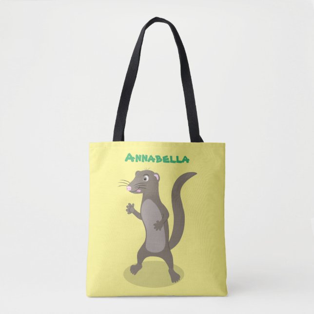 Tote Bag Illustration de mignonne mangouste (Devant)