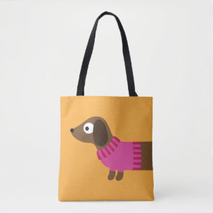 Tote Bag Illustration de mignons longs Dachshund