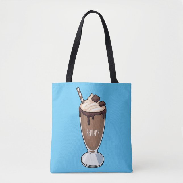 Tote Bag Illustration de milk-shake au chocolat (Devant)