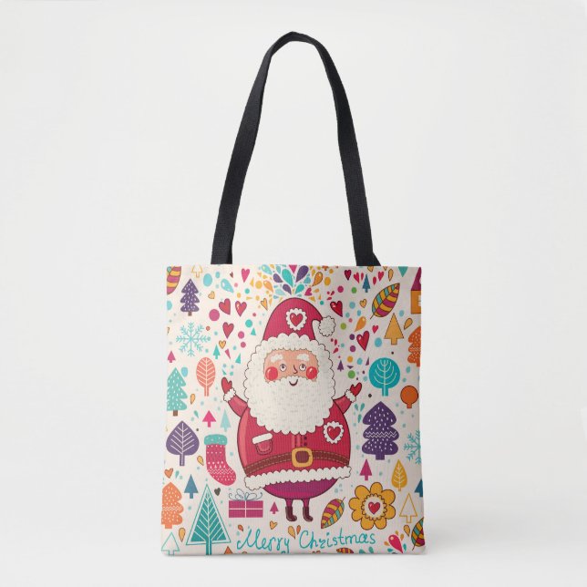 Tote Bag Illustration de Noël du Père Noël (Devant)