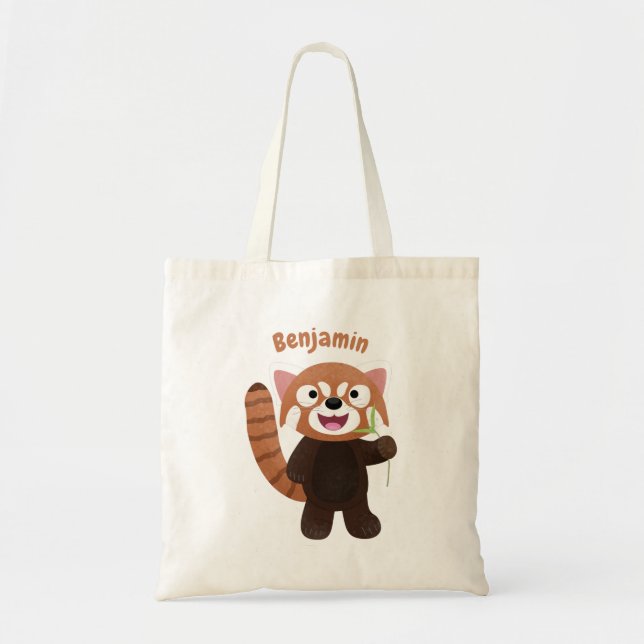 Tote Bag Illustration de panda rouge mignon (Devant)