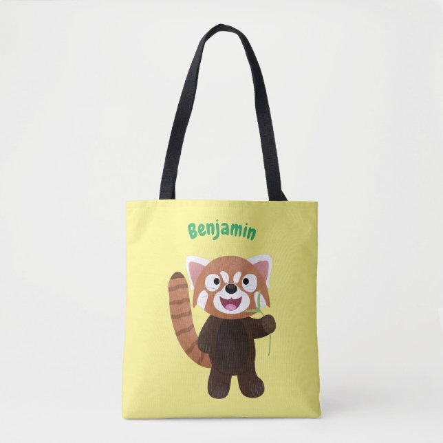 Tote Bag Illustration de panda rouge mignon (Devant)