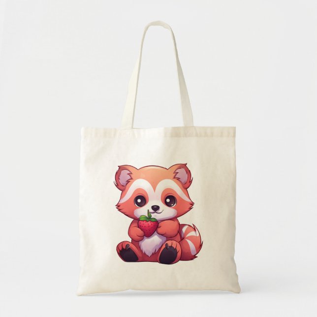 Tote Bag Illustration de panda roux de dessin animé (Devant)