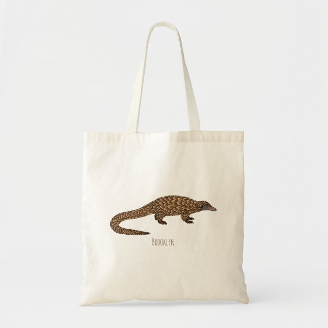 Tote Bag Illustration de pangolin à queue longue (Devant)