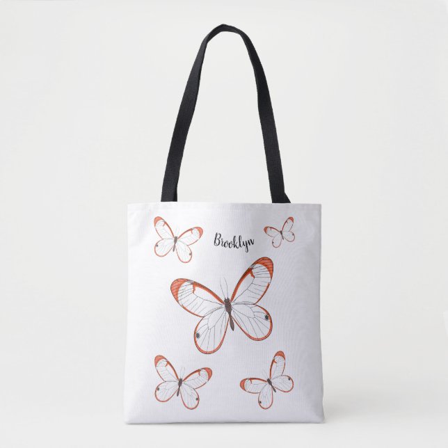 Tote Bag Illustration de papillon en verre (Devant)
