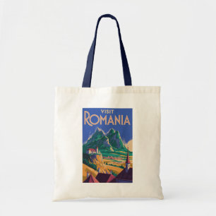 Tote Bag Illustration de paysage de Roumanie Art de voyage