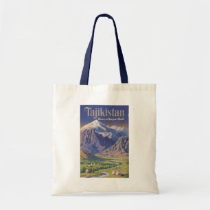 Tote Bag Illustration de paysage du Tadjikistan Art de voya