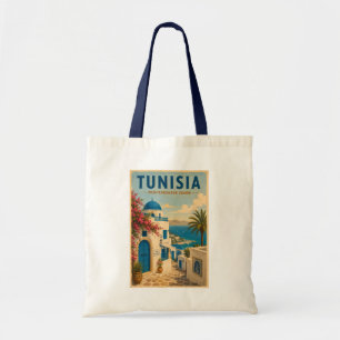 Tote Bag Illustration de paysage tunisien Art de voyage vin