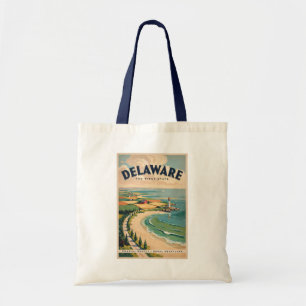 Tote Bag Illustration de phare du Delaware Art de voyage ré