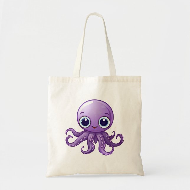 Tote Bag Illustration de pieuvre de dessin animé (Devant)