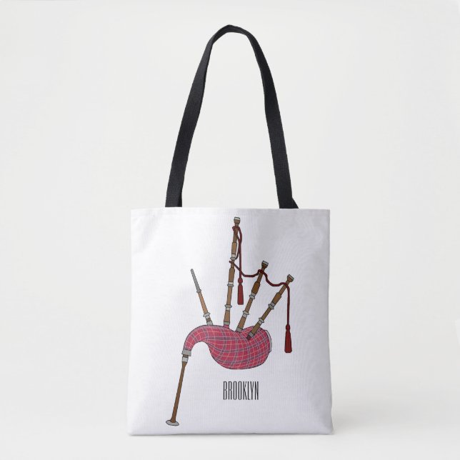 Tote Bag Illustration de pipes (Devant)