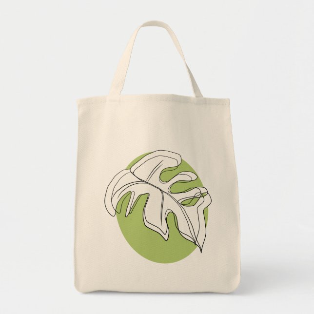 Tote Bag Illustration de plante abstraite de feuille de Mon (Devant)