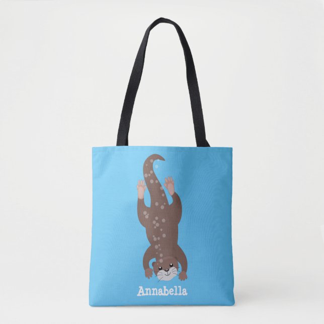 Tote Bag Illustration de plongée de loutre mignonne (Devant)