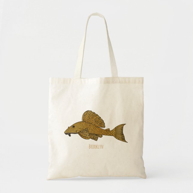 Tote Bag Illustration de poisson Pleco (Devant)