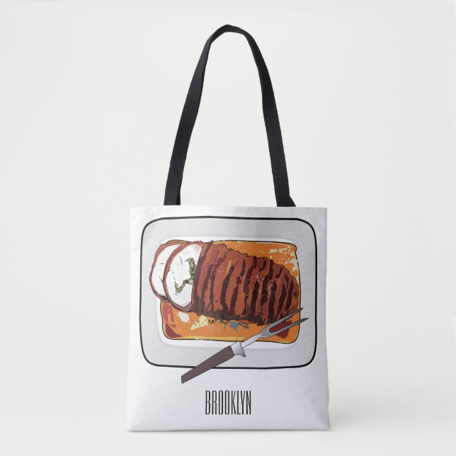 Tote Bag Illustration de poitrine de dinde rôtie (Devant)