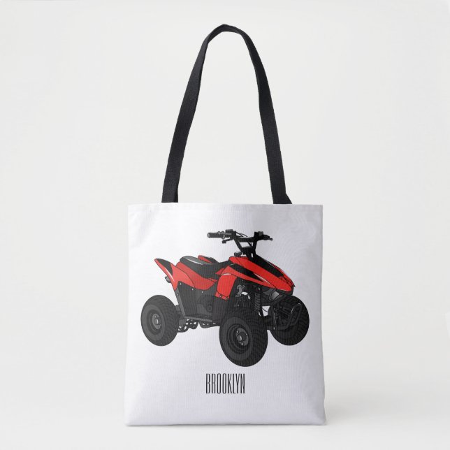 Tote Bag Illustration de Quad bike atv (Devant)