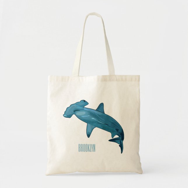 Tote Bag Illustration de requin marteau (Devant)