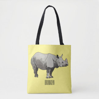 Tote Bag illustration de rhinocéros de Java de dessin animé