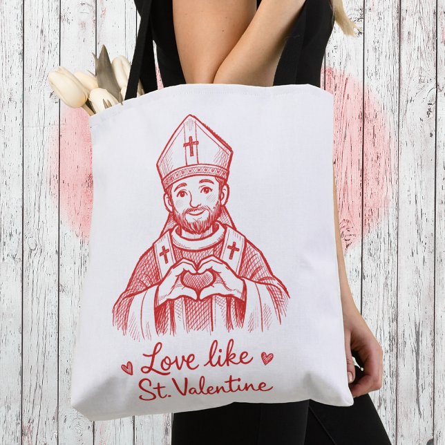 Tote Bag Illustration de saint Valentin, saint catholique d (Créateur téléchargé)