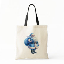 Illustration de Santa Claus bleu à l'aquarelle