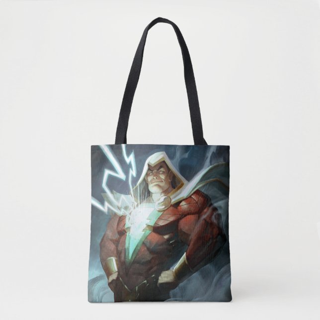 Tote Bag Illustration de Shazam en crise infinie (Devant)