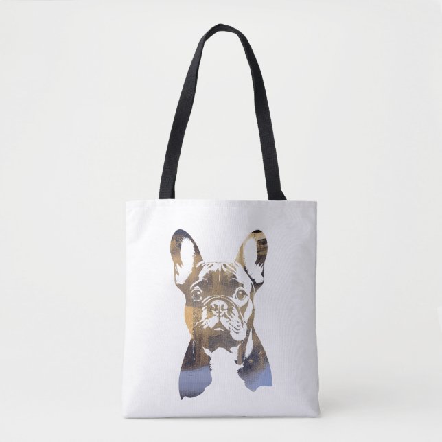 Tote Bag Illustration de silhouette de chien de compagnie b (Devant)