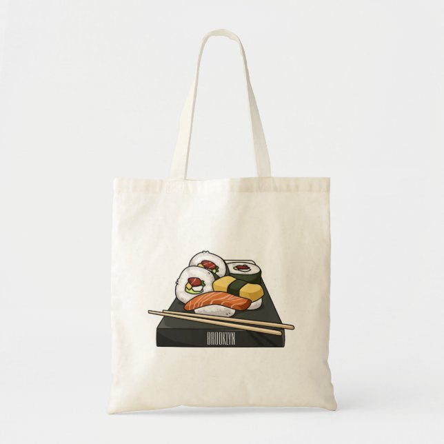 Tote Bag Illustration de sushi (Devant)