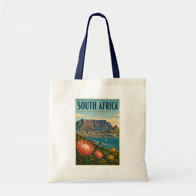 Tote Bag Illustration de Table Mountain en Afrique du Sud p (Devant)
