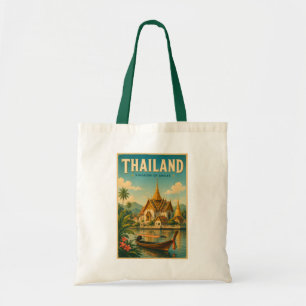 Tote Bag Illustration de temple thaïlandais Art de voyage v