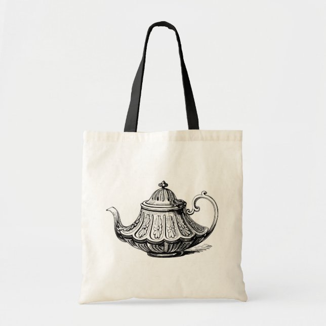 Tote Bag Illustration de théière antique (Devant)